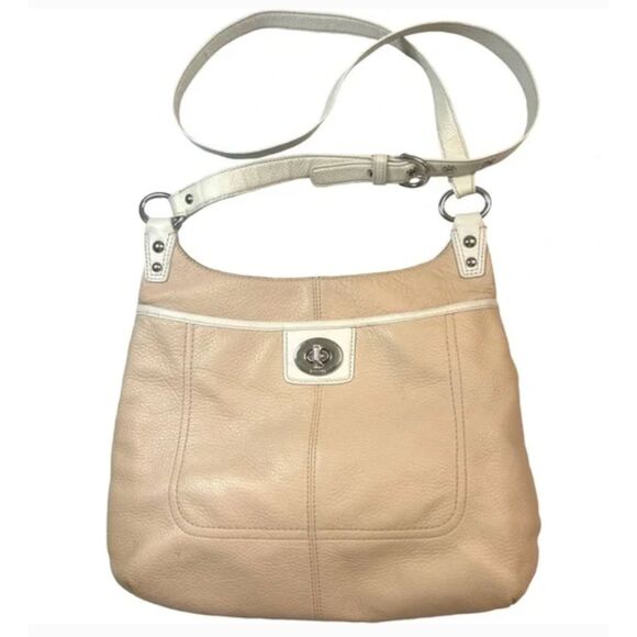 Coach Penelope Cream Studded Leather Crossbody Bag - Picture 1 of 9
